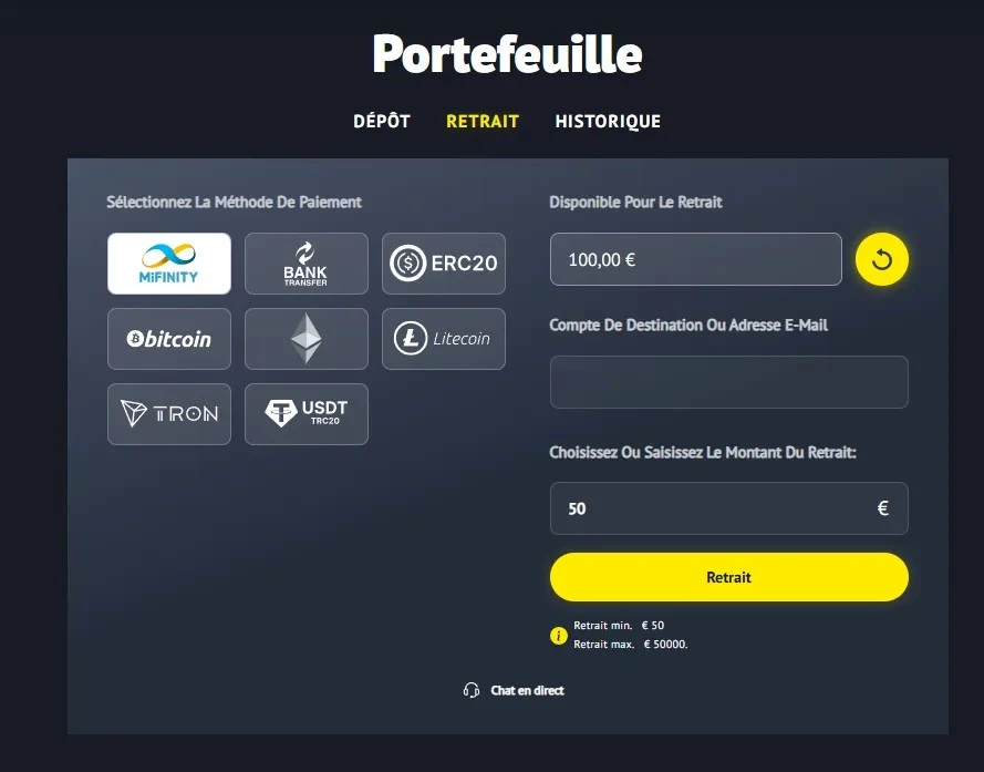 Dépôt et Retrait — Yonibet Casino gestion sécurisée des paiements Dépôt et Retrait — Yonibet Casino